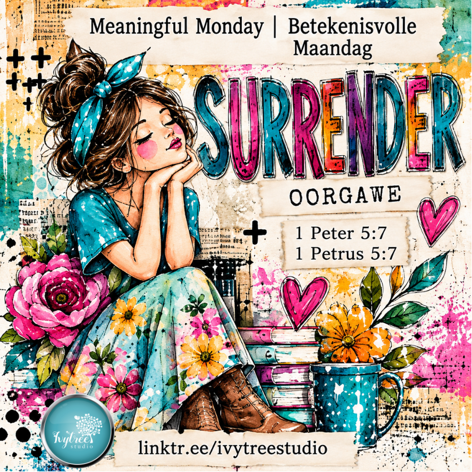 Meaningful Monday | Surrender | Oorgawe | Creative Flow Collectables - SET 2 | Fresh Hope Collection | Ivytree Studio | English + Afrikaans
