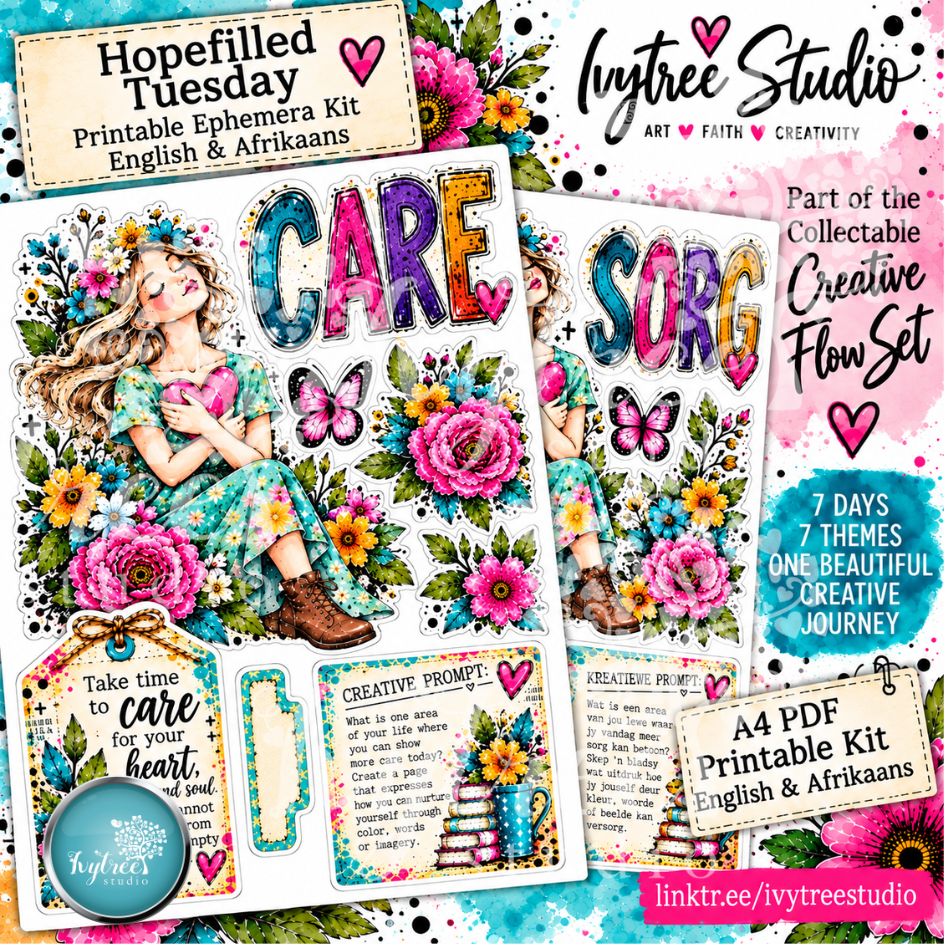 Hopefilled Tuesday | Care | Sorg | Creative Flow Collectables - SET 2 | Fresh Hope Collection | Ivytree Studio | English + Afrikaans