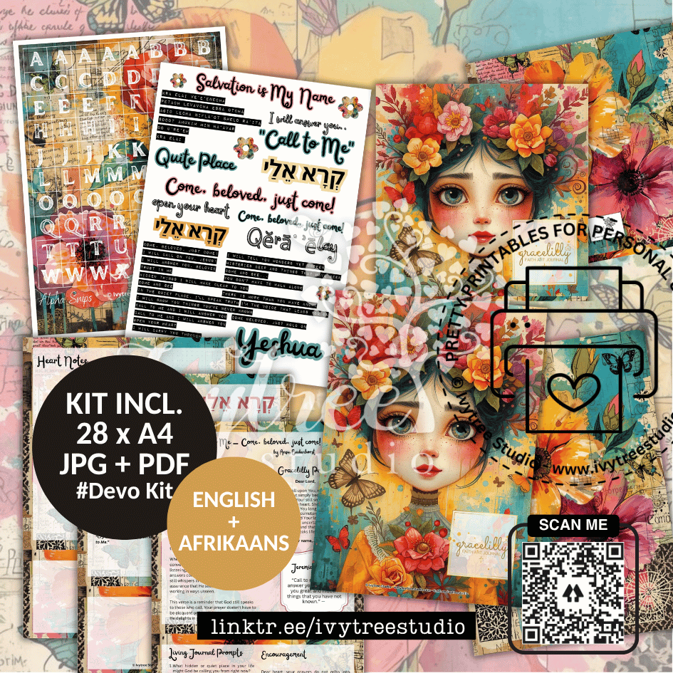 Call to Me Devotional eBook | Gracelilly Devotional | Bible Journaling | Ivytree Studio | Incl. English + Afrikaans
