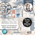 Bible study journaling kit with various components on a decorative background