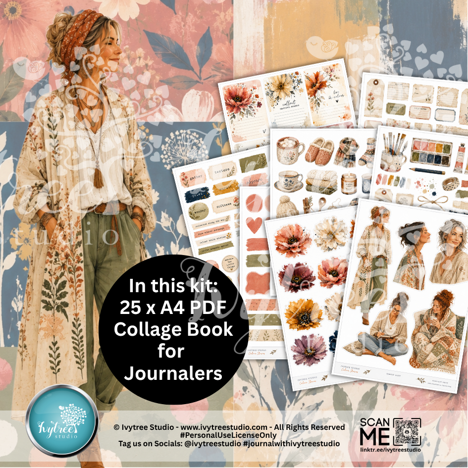 Savannah Song | Collage eBook for Journalers | Ivytree Studio | English and Afrikaans