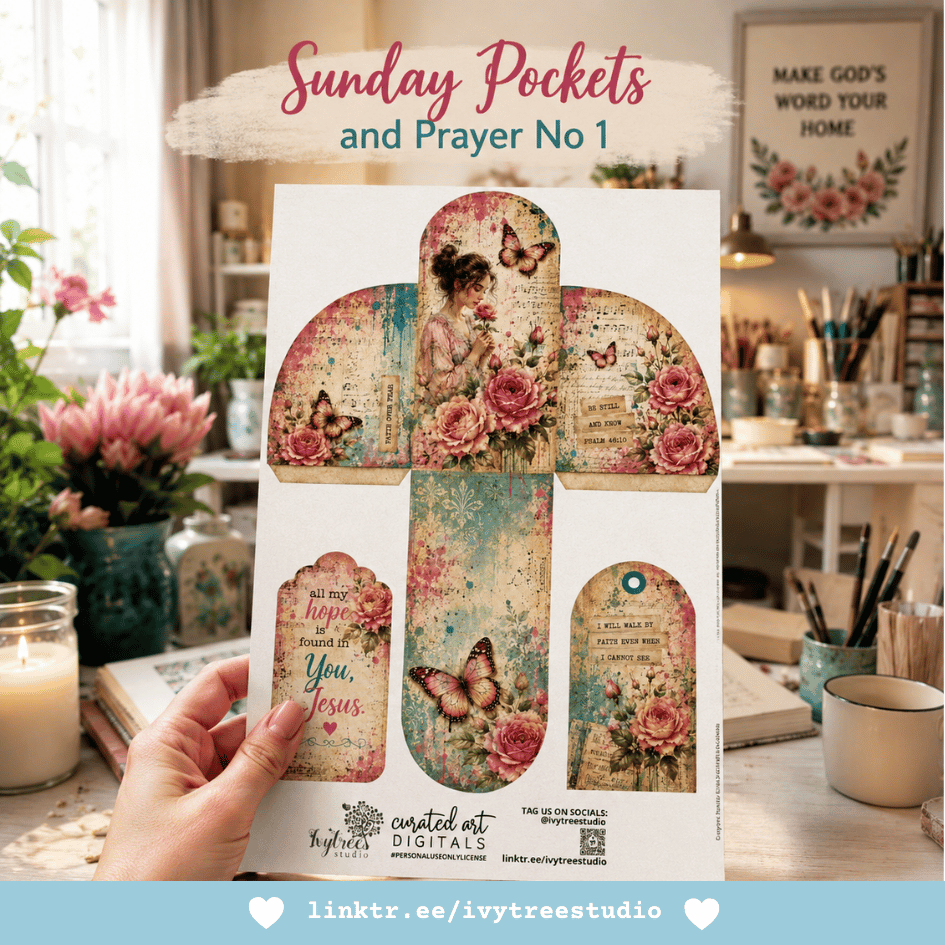 Ivytree Studio Sunday Prayer Pockets Kit No 1 | John 16 |  Gracelilly Bible Journaling | English