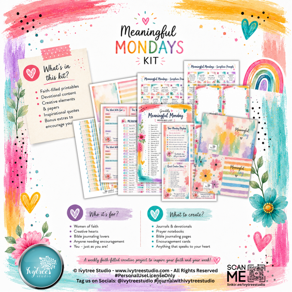 Meaningful Mondays Prompt Kit | Ivytree Studio | English