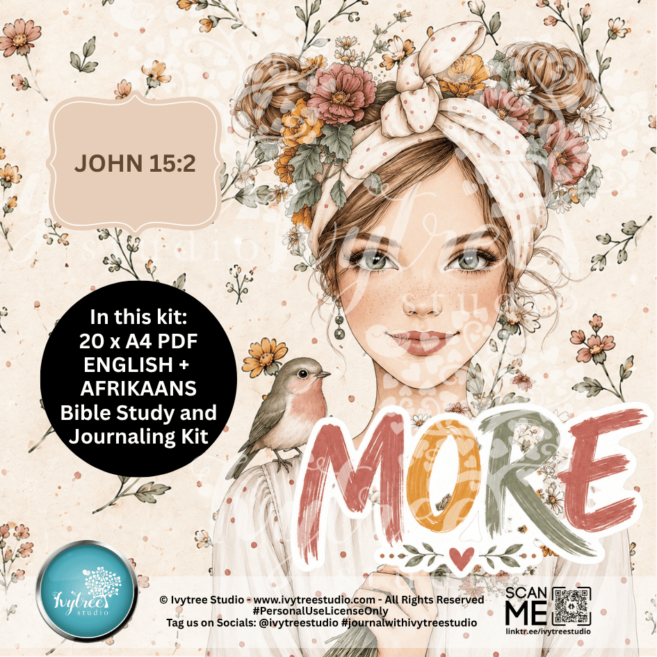 More | Bible Study and Bible Journaling Kit Bundle | John 15:2 | Ivytree Studio | English + Afrikaans