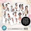 Worship girls journaling kit with illustrations on a textured background