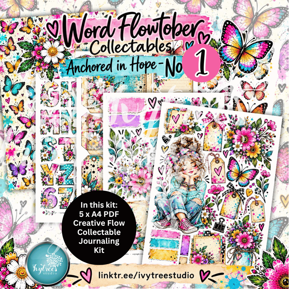 No 1 | Anchored in Hope | Word Flowtober Collectables | Fresh Hope Collection | Ivytree Studio