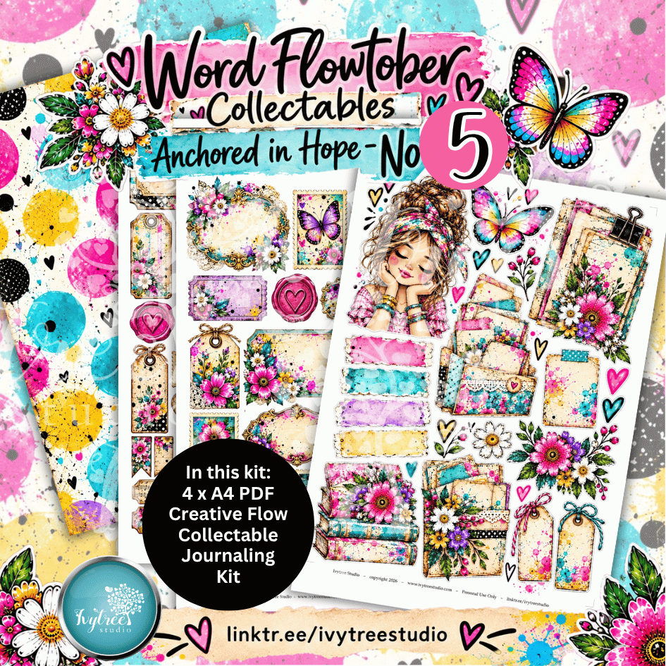 No 5 | Anchored in Hope | Word Flowtober Collectables | Fresh Hope Collection | Ivytree Studio